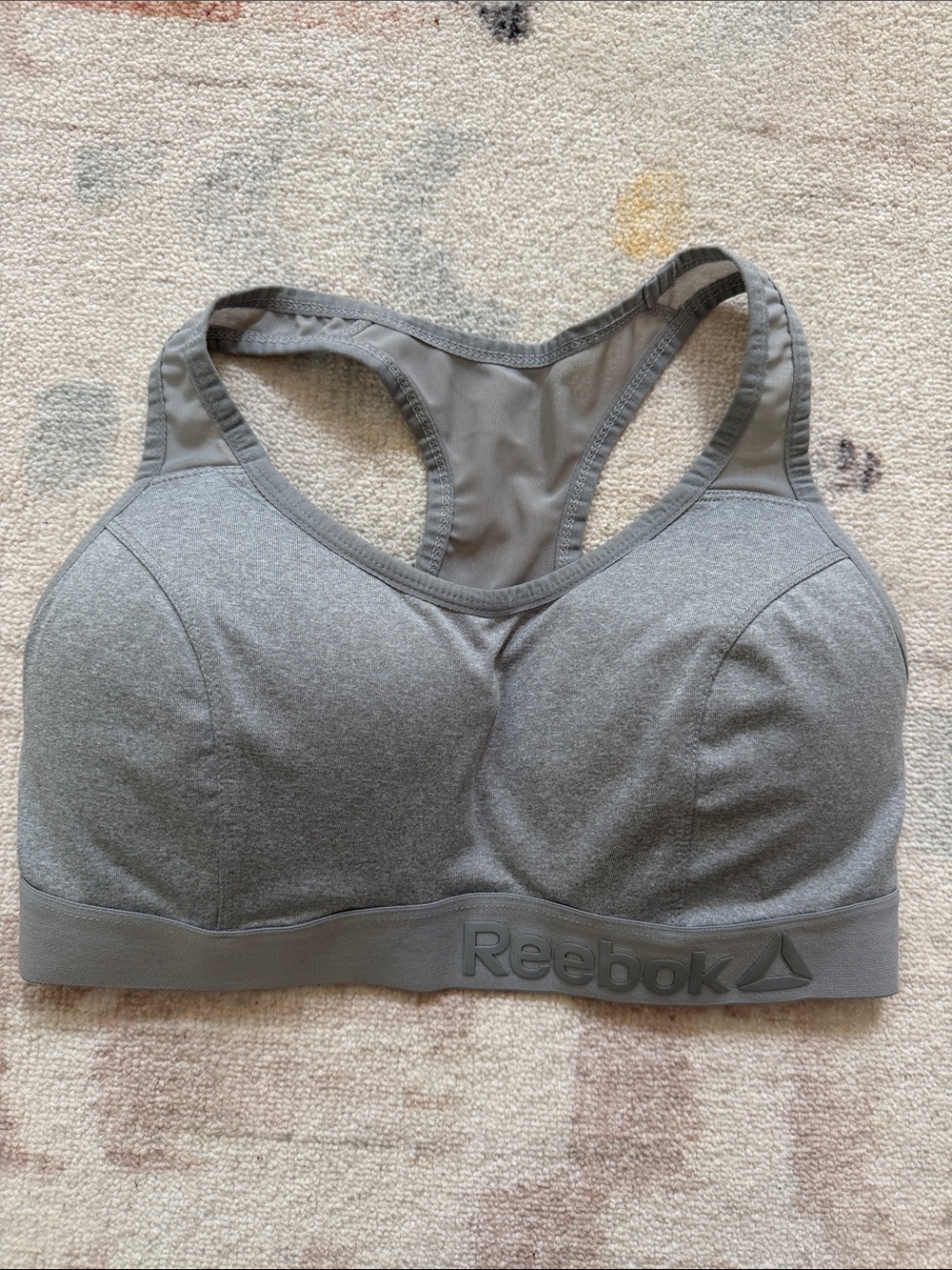 Reebok Grey Padded Racerback Sports Bra